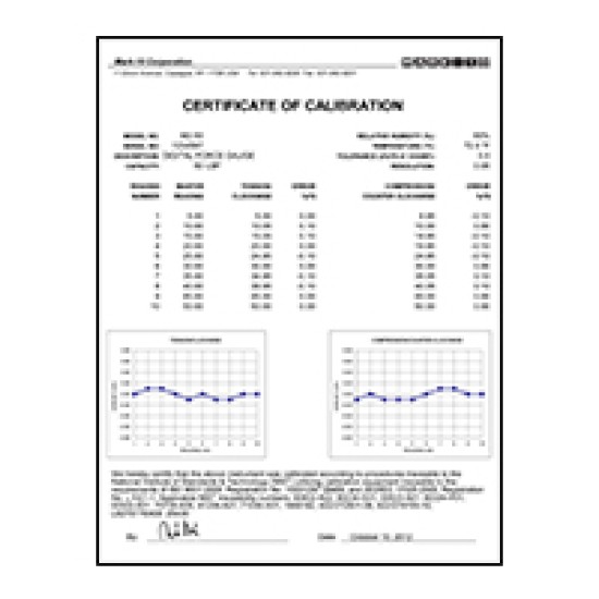 CERT Mark-10 NIST certificate w/data